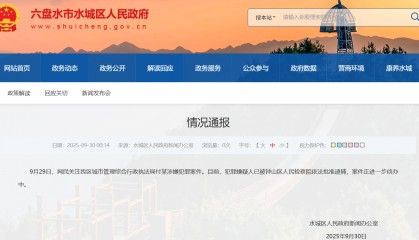 贵州水城连夜通报:城管局副局长付某涉嫌犯罪已被批捕