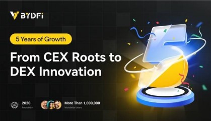 从CEX到DEX:BYDFi庆祝五周年非凡成长历程