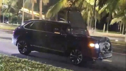 海口一宾利车肇事逃逸,警车一路追踪喊话“停车”!警方通报:孙某某(男,56岁)刑拘!