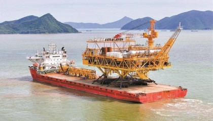 番禺油田群联合开发项目 陆地建造正式完工