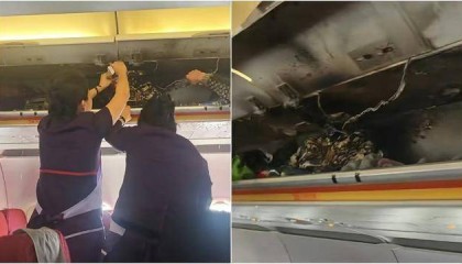 香港航空一客机舱内行李架起火,最新回应来了