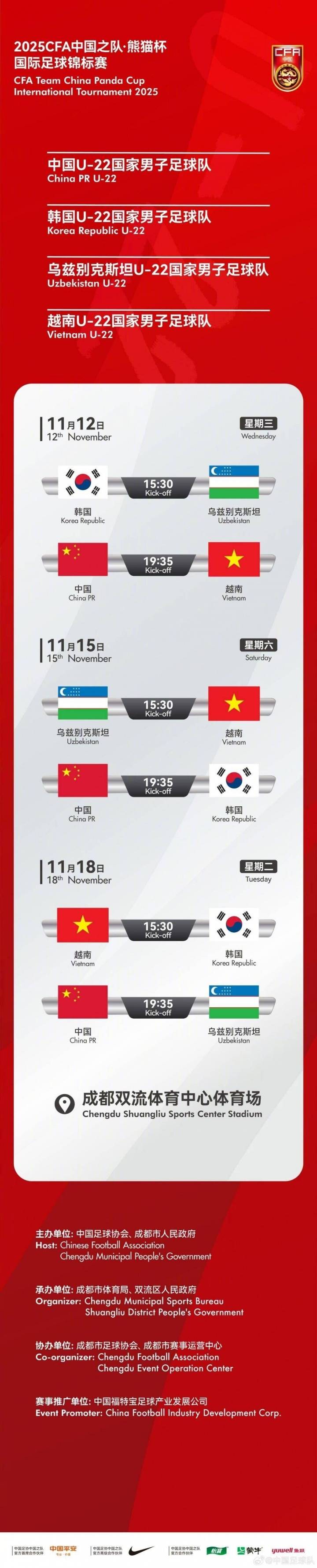 国足U22熊猫杯名单:王钰栋领衔 刘诚宇拜合拉木入选